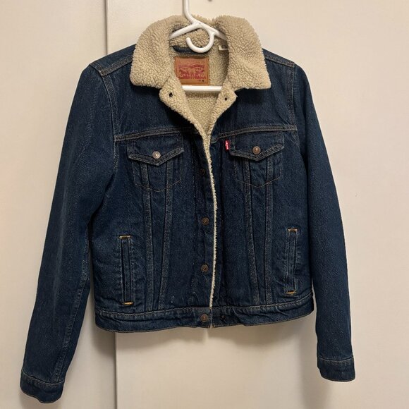 Levis Womens Sherpa Lined Trucker Jacket - Picture 1 of 7